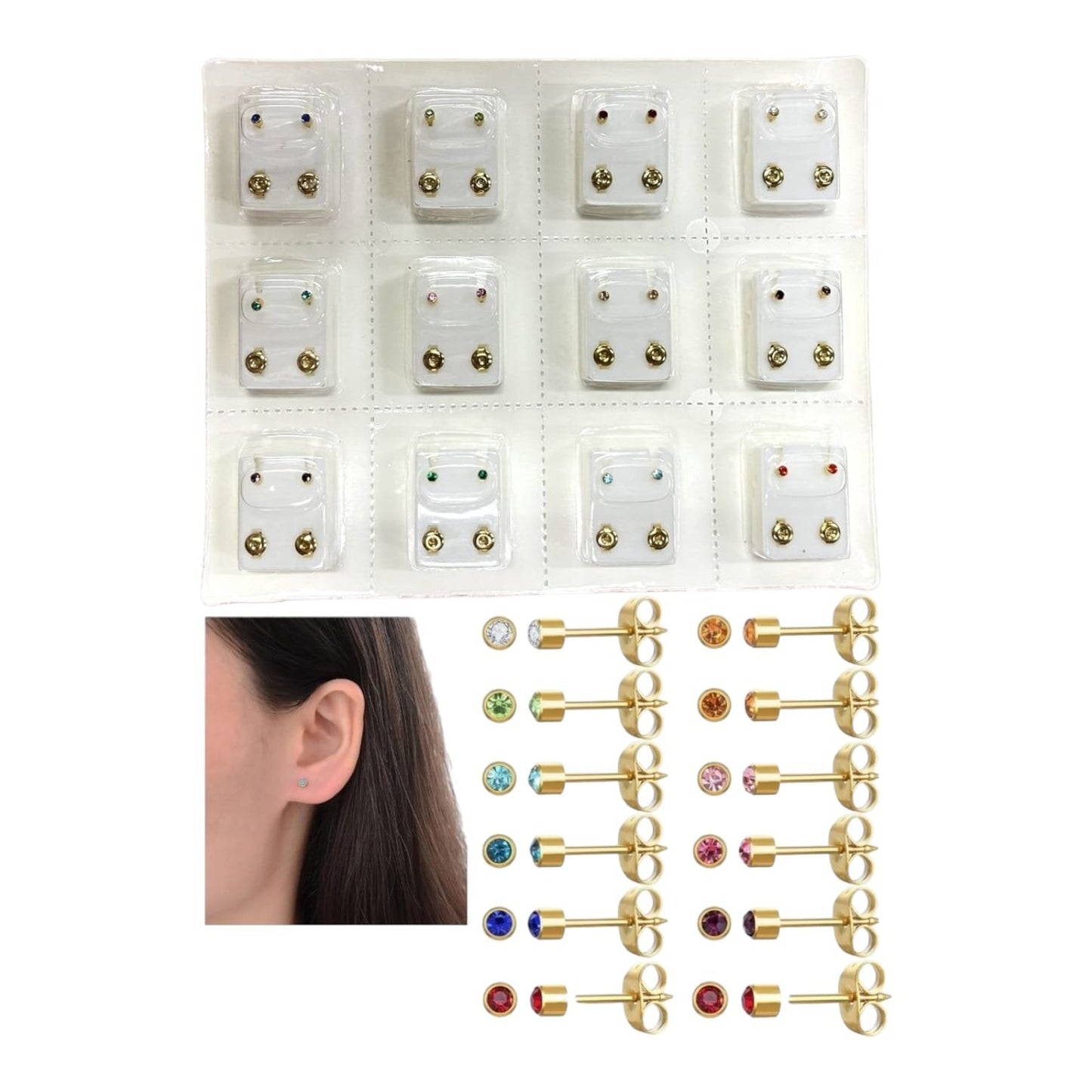 Topo Acero Antialérgico X12 Colores Surtidos 4mm SP2206097