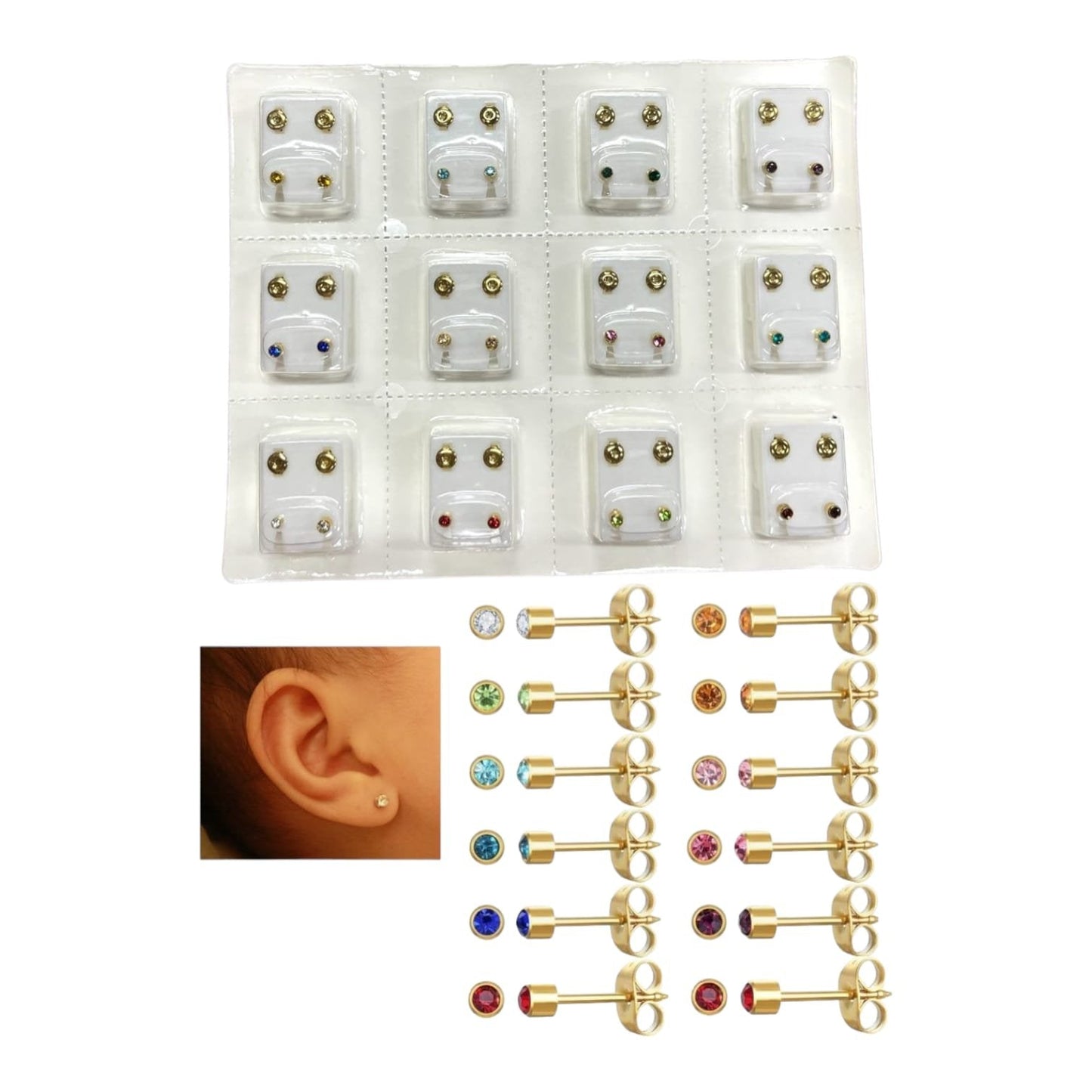 Topo Acero Antialergico X12 Colores Surtidos 8mm SP2206105