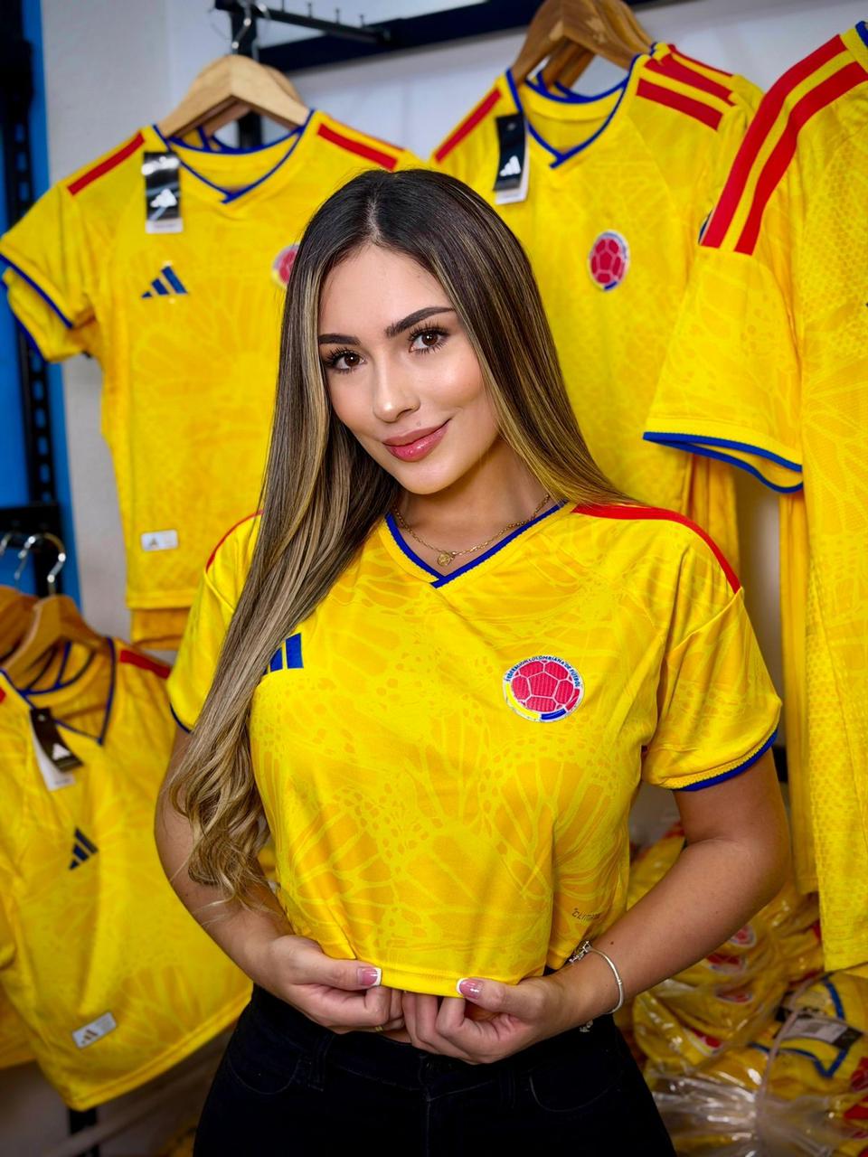 Camisa Oversize Futbolera Dama Amarilla