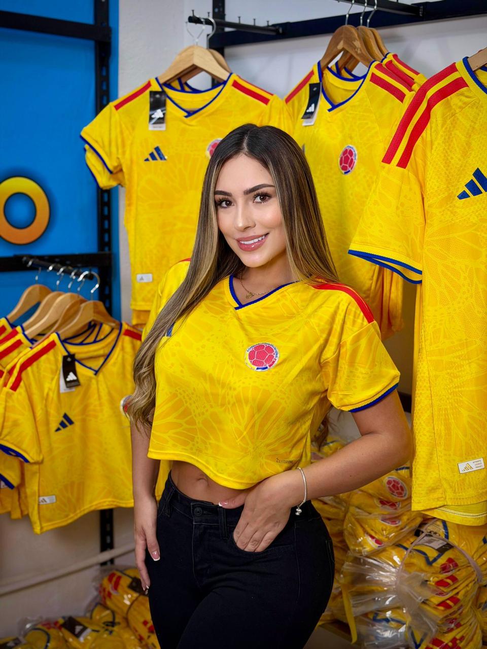 Camisa Oversize Futbolera Dama Amarilla
